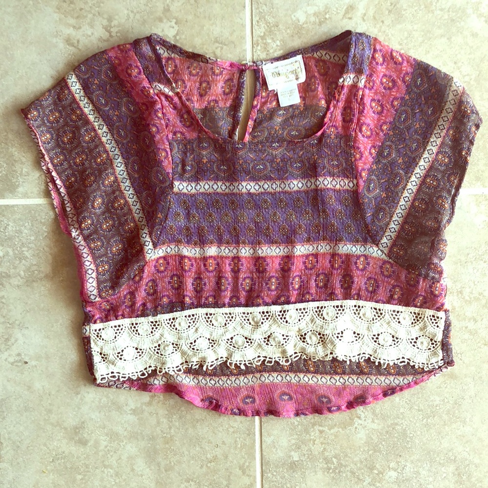 Boho Cropped Blouse (Size S)